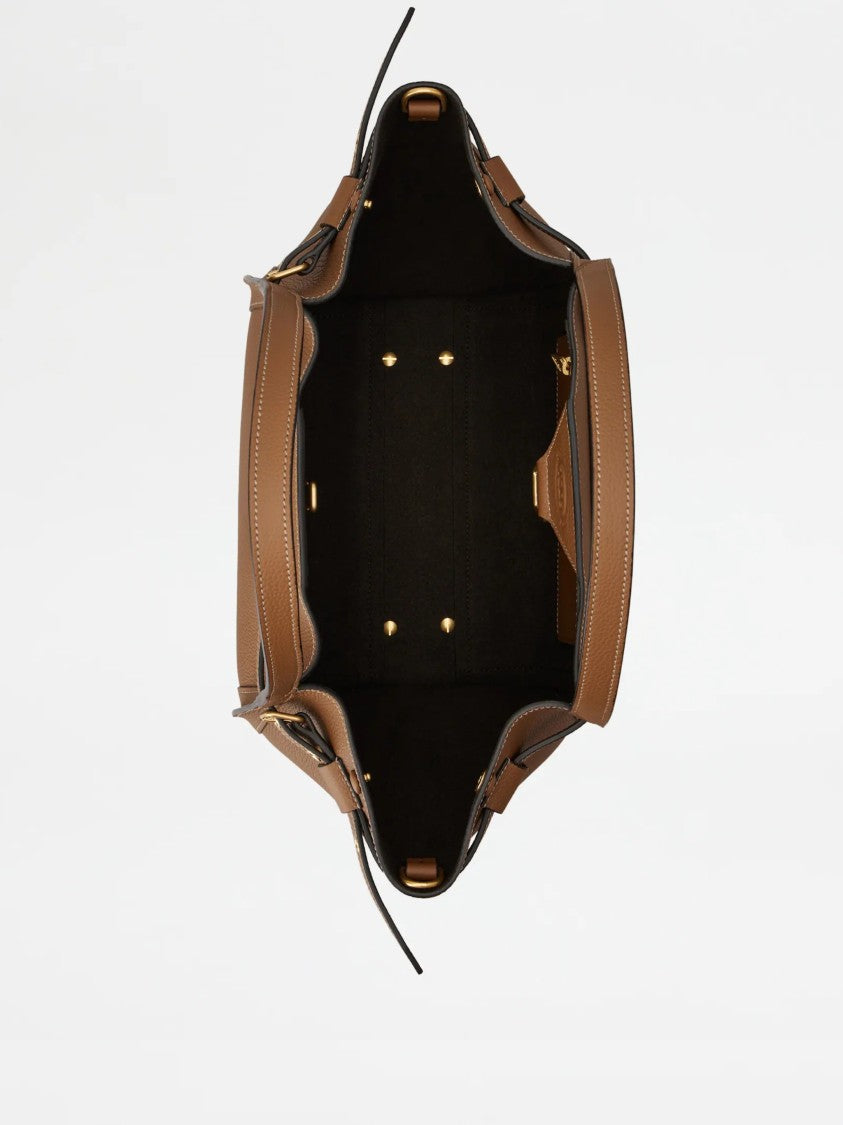 Tod's Textured Leather T-Clasp Handbag