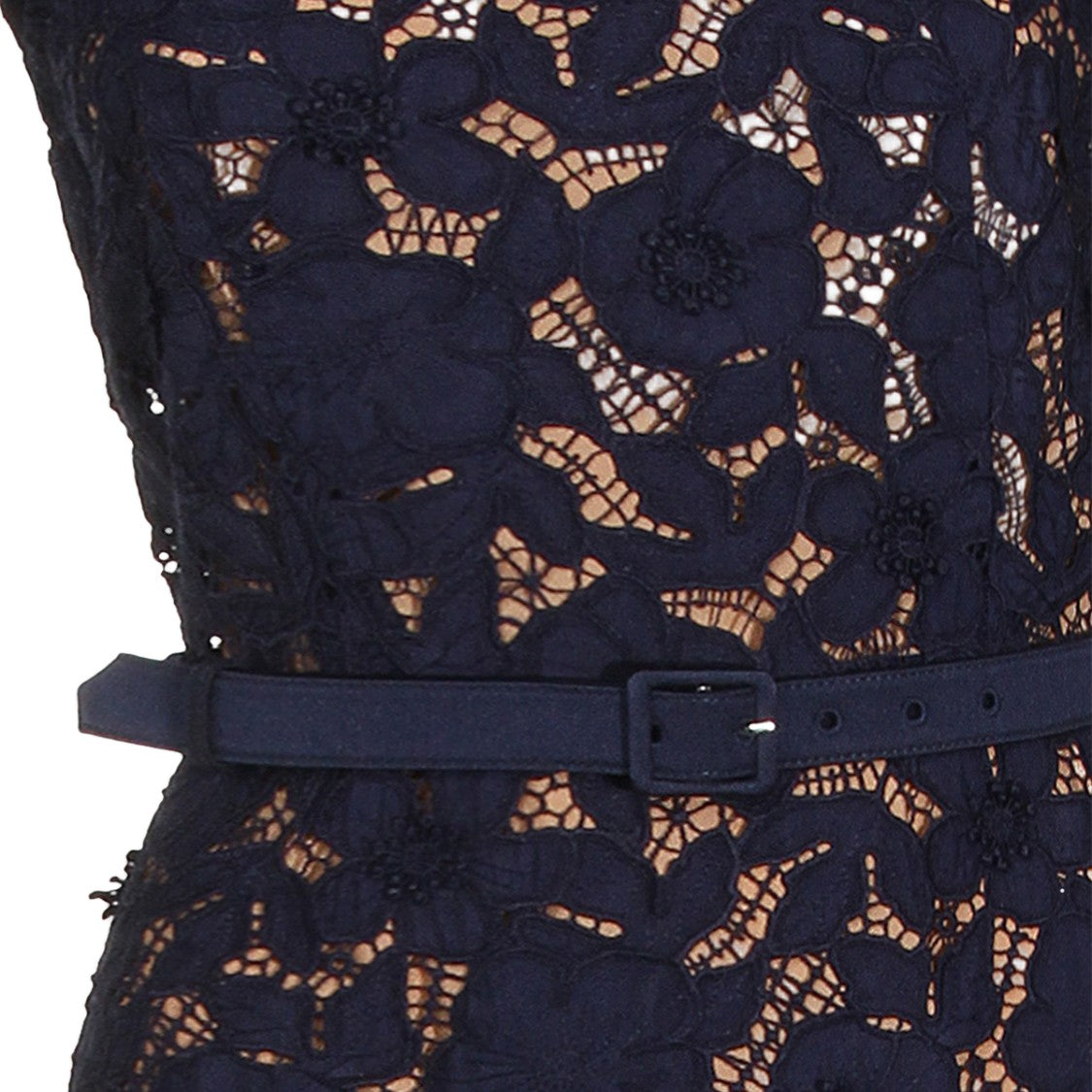 Self-Portrait Delicate Lace Midi Dress With Structured Collar