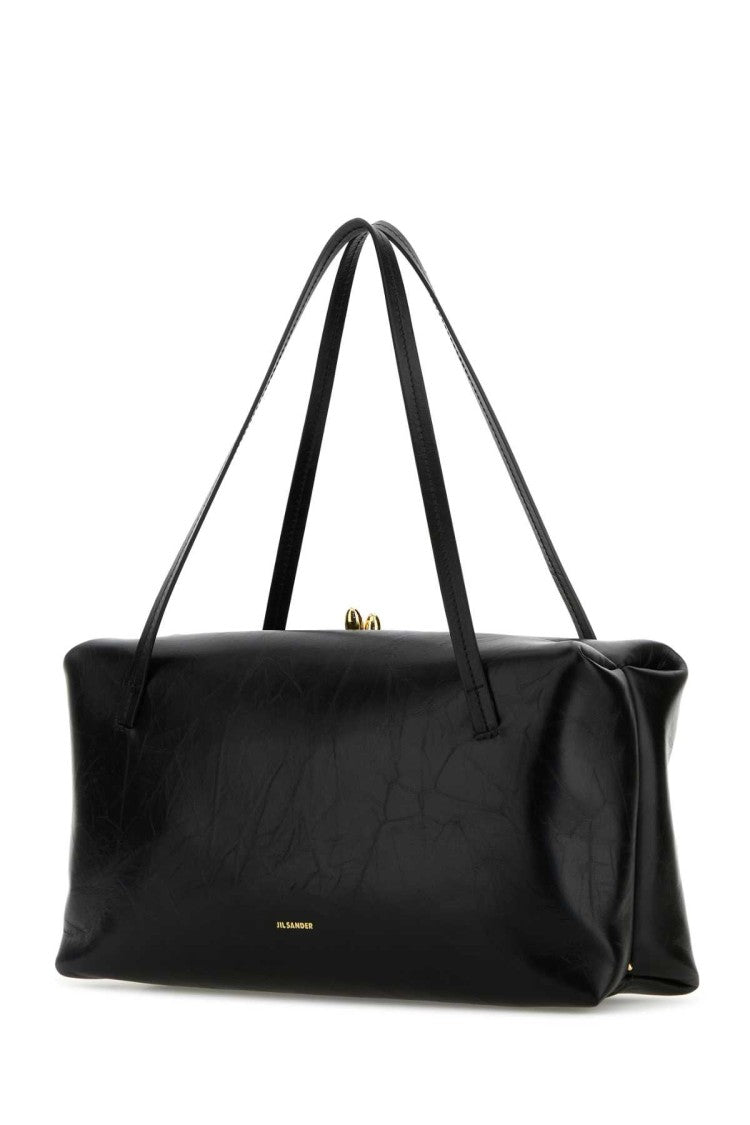 Jil Sander Black Leather Medium Goji Pillow Shoulder Bag