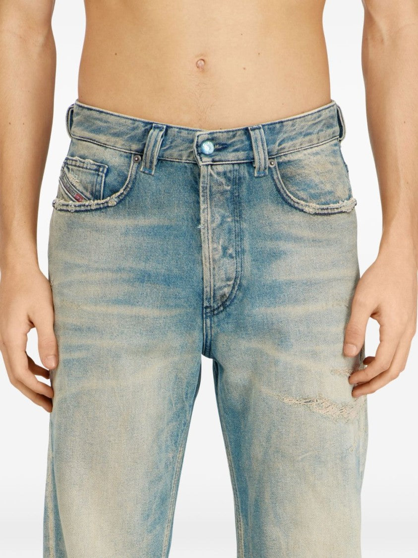 Diesel Blue Regular Fit Low-Crotch Jeans