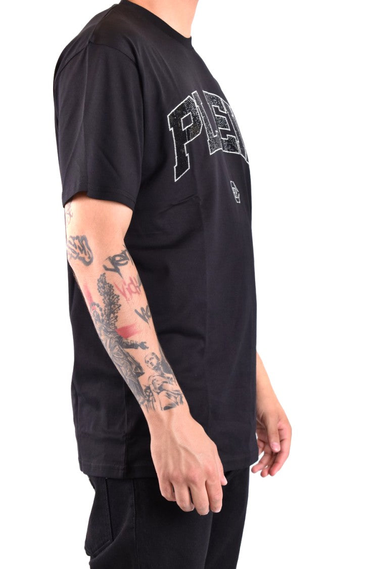 Philipp Plein Oversized Logo Black Cotton T-Shirt