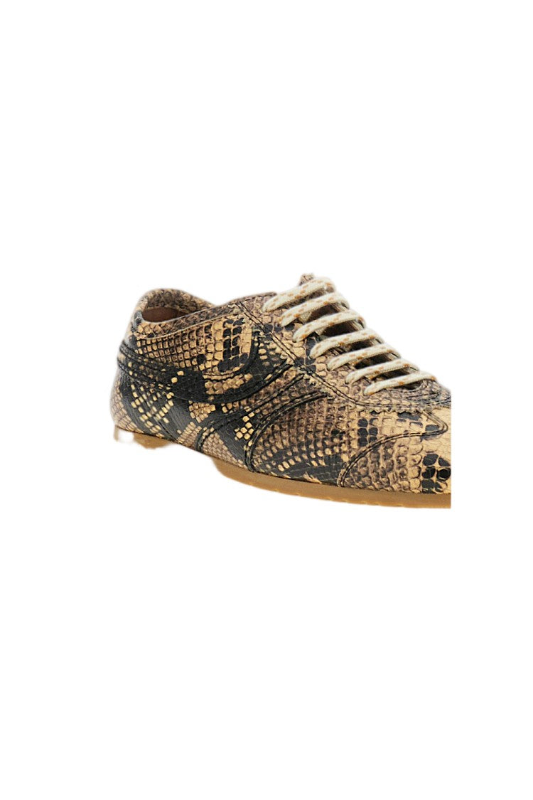 Dries Van Noten Snake Print Leather Sneakers
