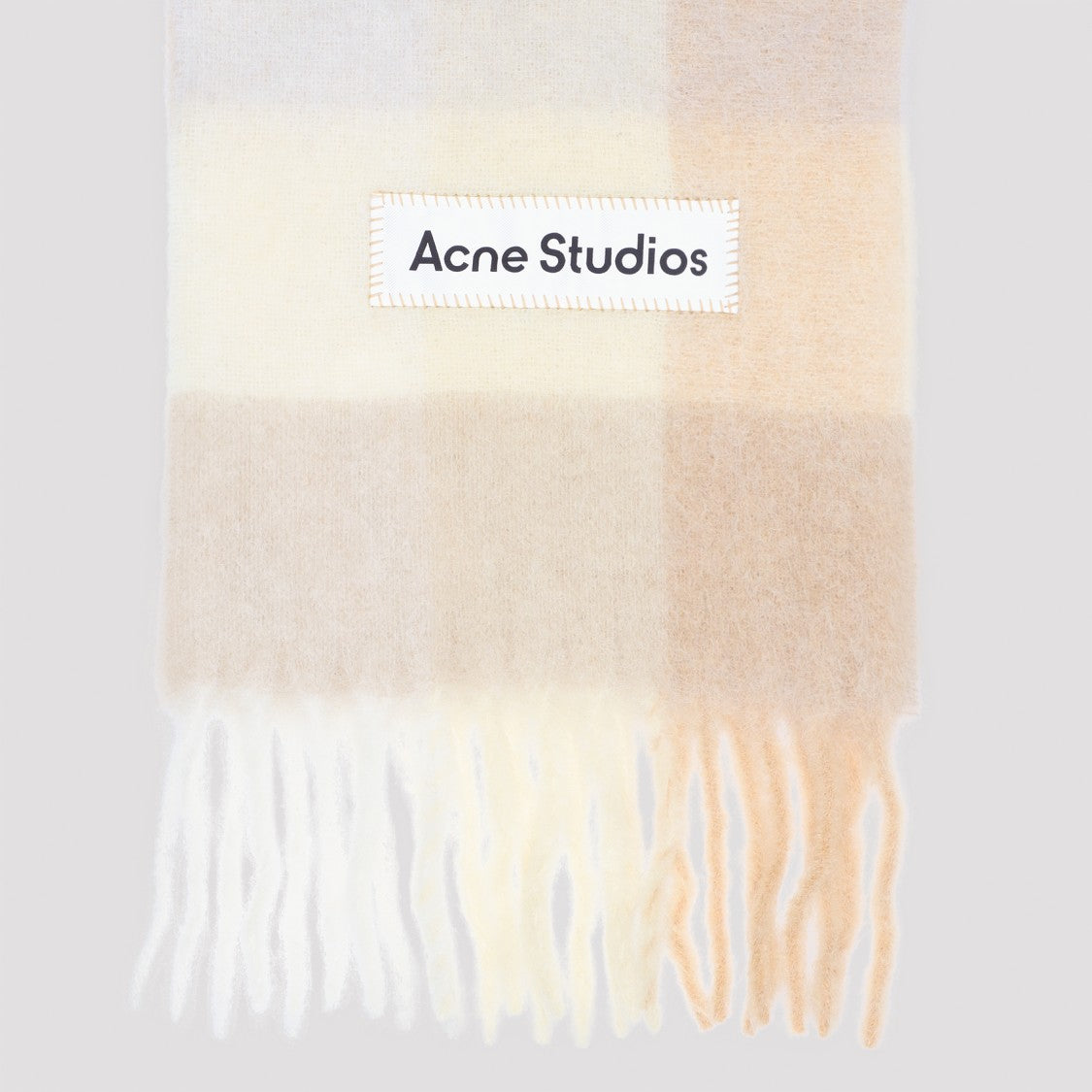 Acne Studios Liliac, Peach, White And Beige Alpaca Scarf