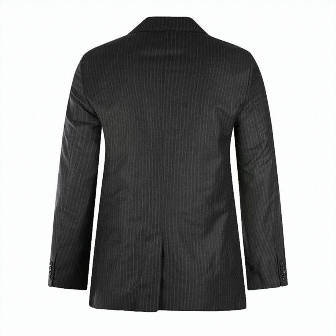 Ami Pinstripe Tailored Suit Jacket With Classic Notch Lapel