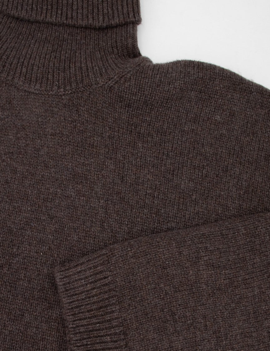 Brunello Cucinelli Brown High-Neck Cashmere Jumper With Jewel Embroidery