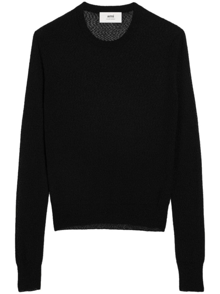 Ami Paris Knitted Bouclé Sweater