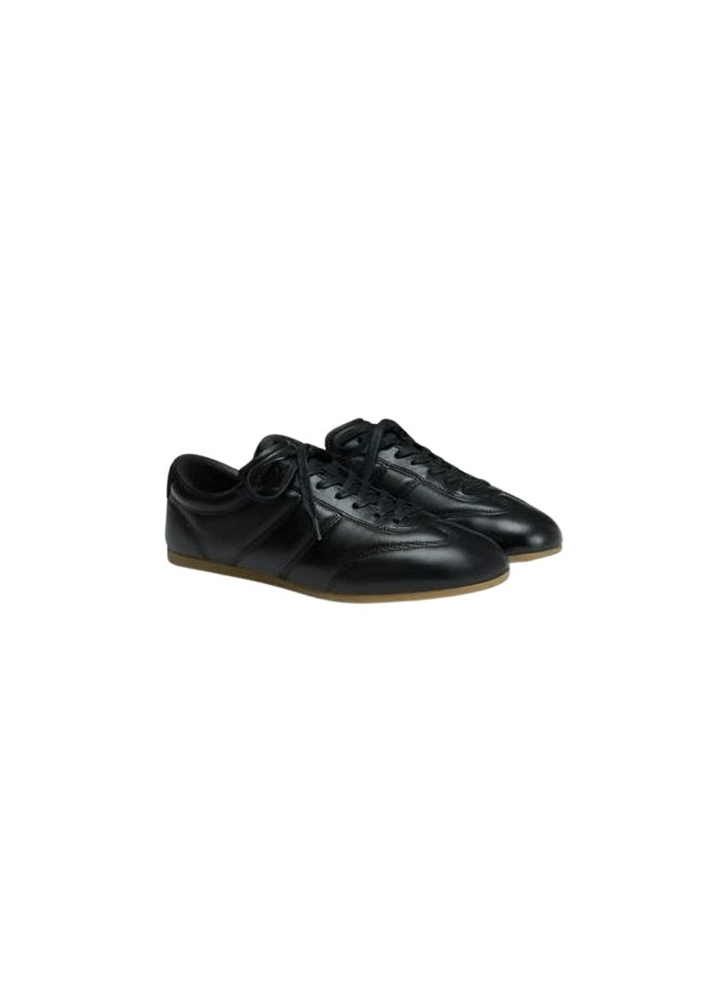 Lemaire Black Lambskin Leather Low-Profile Sneakers