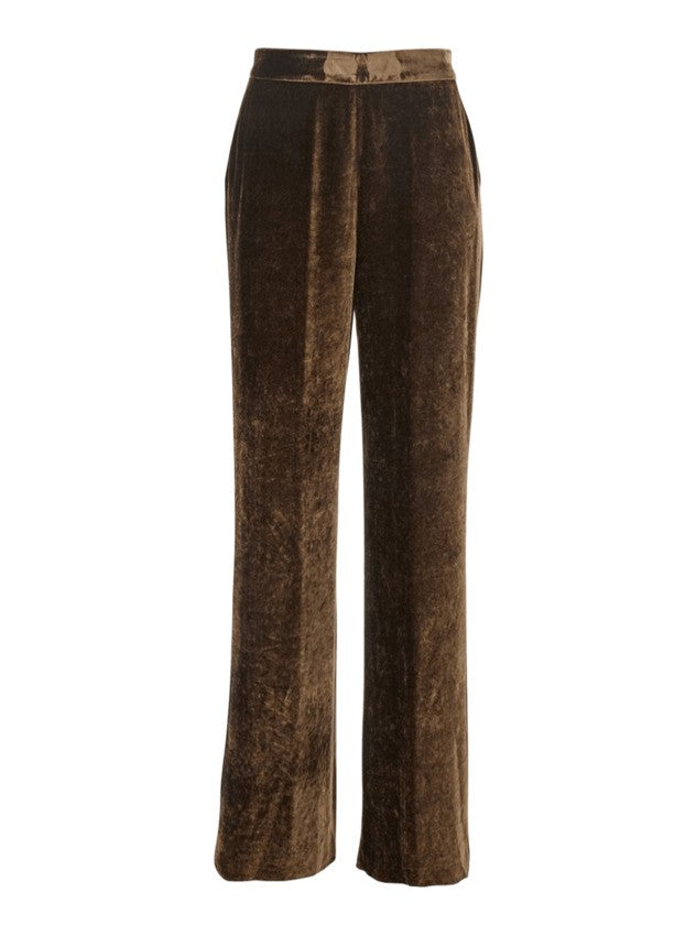 Etro Velvet Blend Palazzo Pants With Elastic Waist