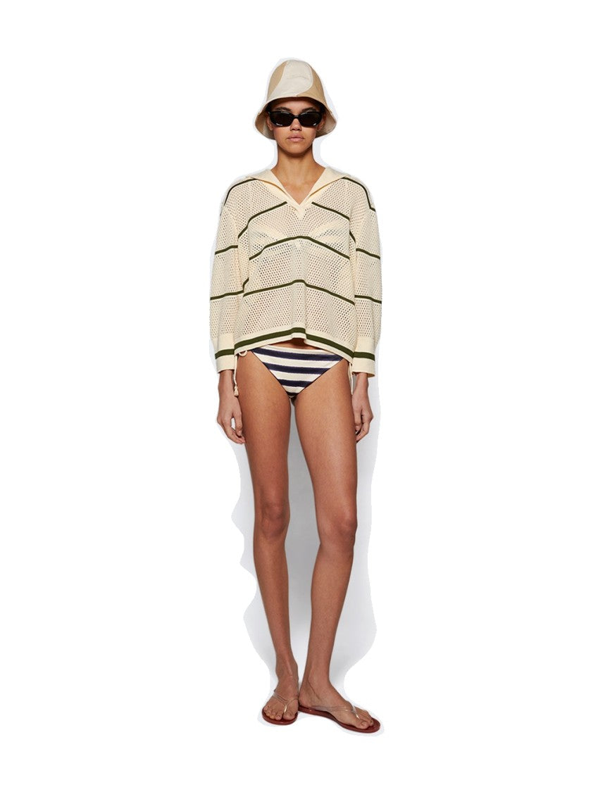 Johanna Ortiz Poca Vela Top Ecru And Green