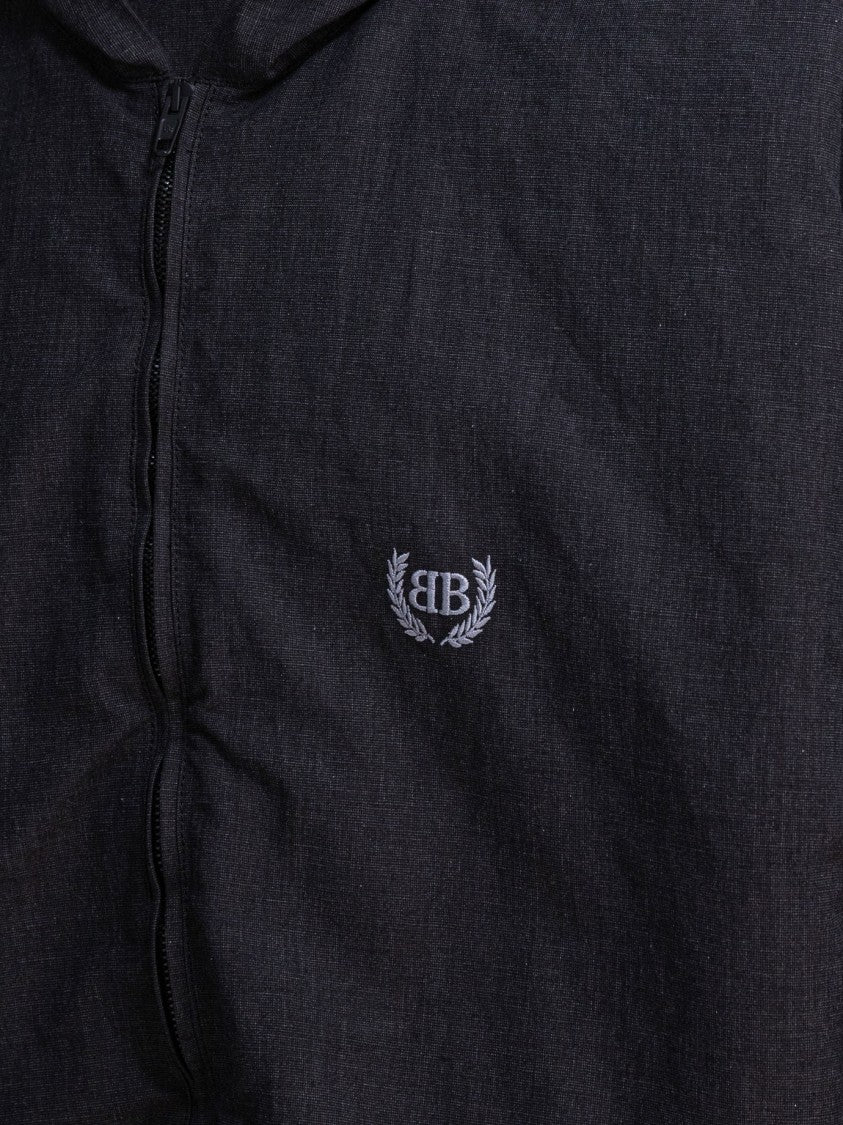 Balenciaga Lightweight Hooded Zip-Up Jacket In Linen-Cotton Blend