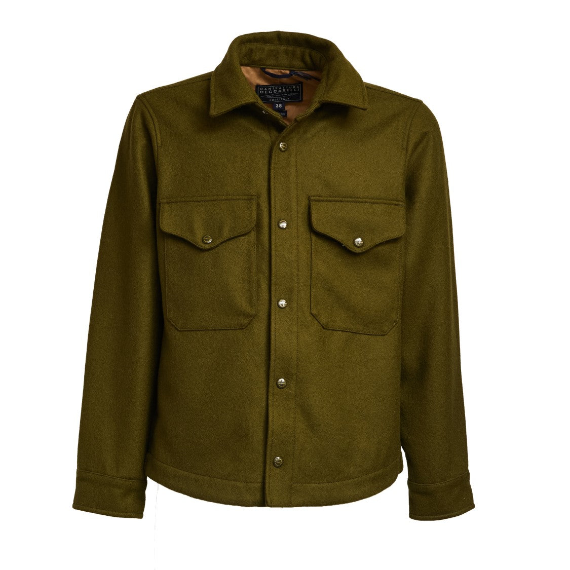 Manifattura Ceccarelli Military Green Wool Heavy Shirt