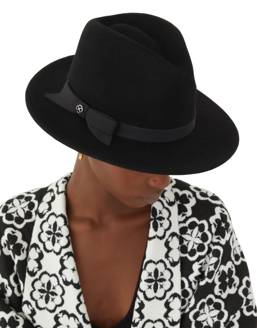 Kate Spade Grosgrain Bow Felt Fedora Hat