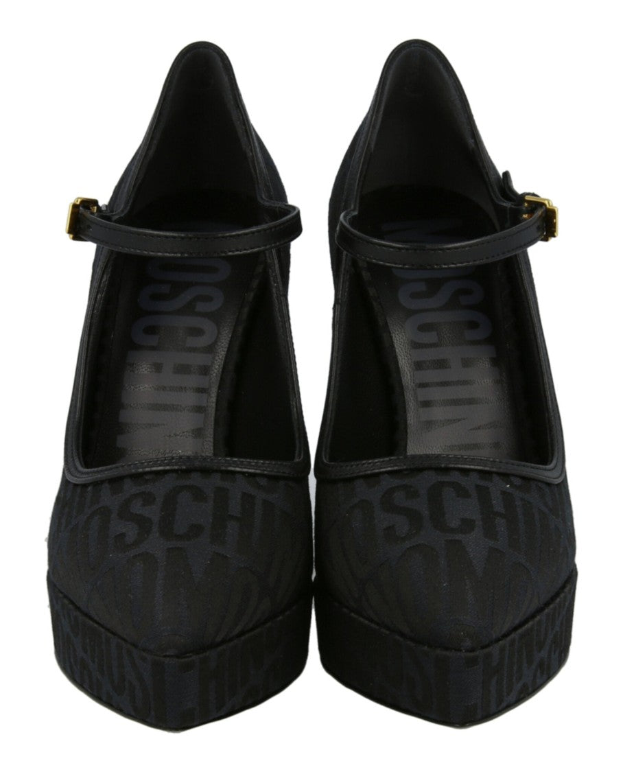Moschino Logo Jacquard Mary Jane Pumps