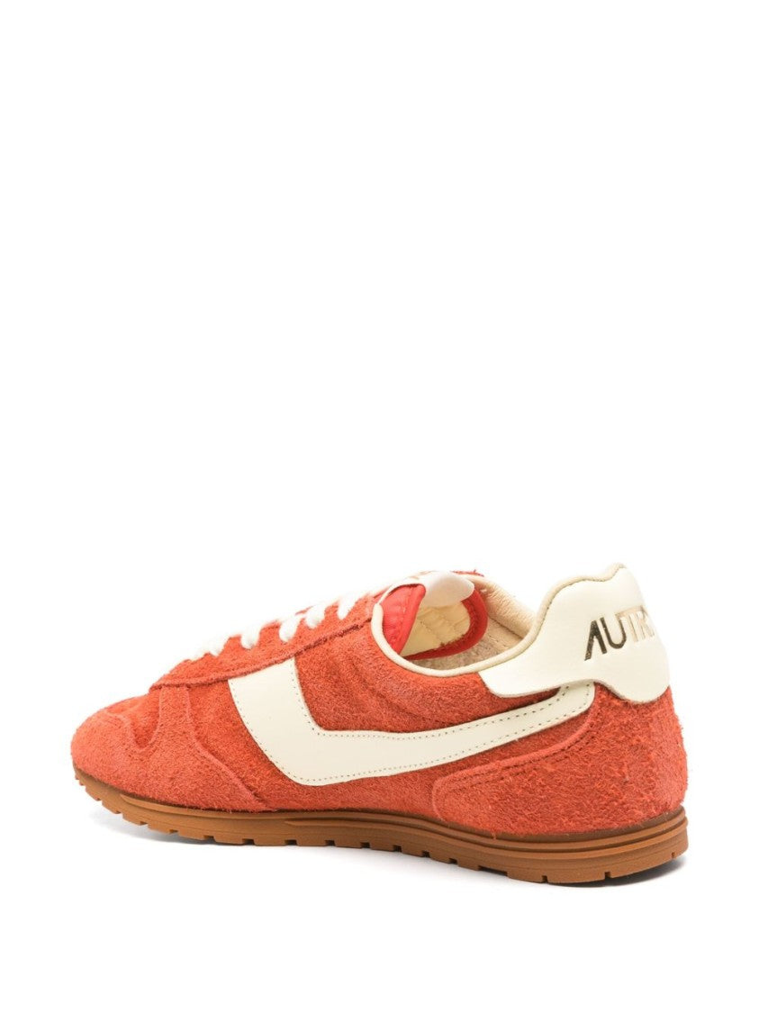 Autry Textured Suede Sneakers With Smooth Leather Accents