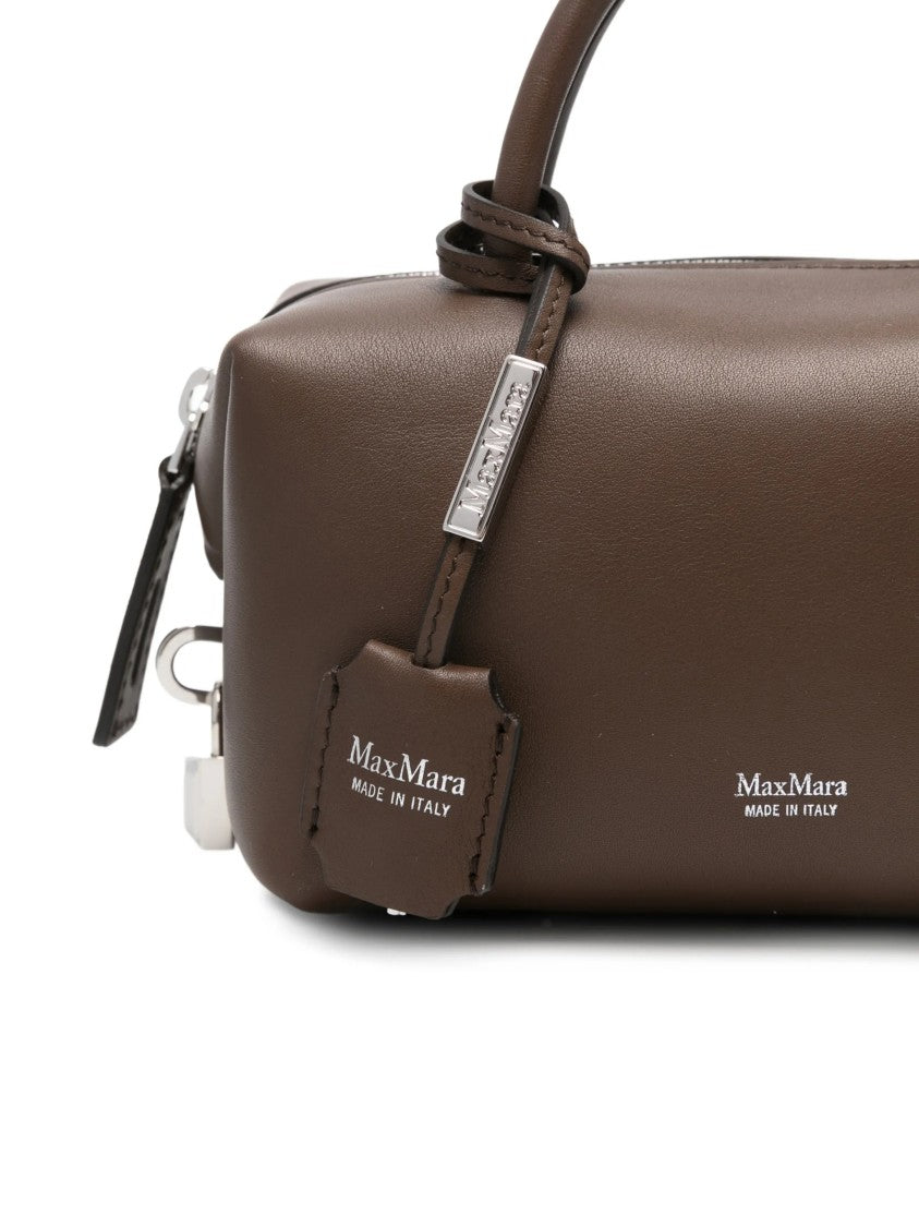 Max Mara Brown Holdalls Structured Leather Holdall Bag