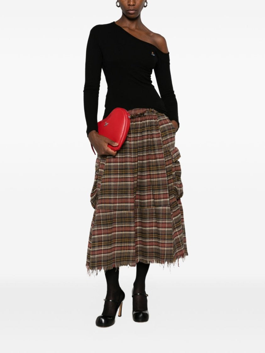 Vivienne Westwood Black Long-Sleeve Asymmetrical Curved Hem Top