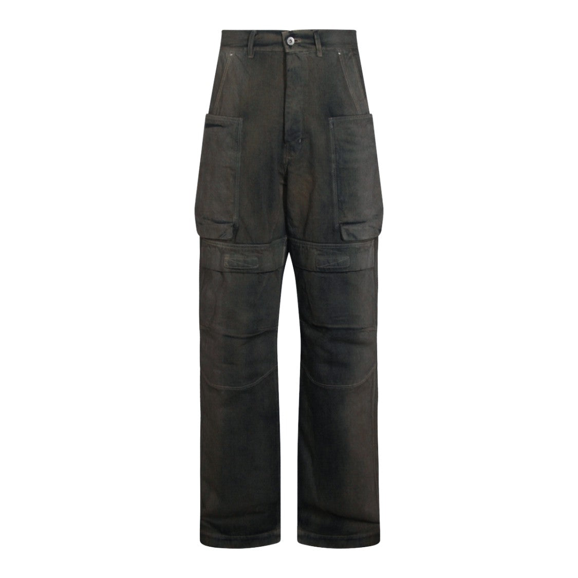 Rick Owens Dark Grey Cotton Stefan Cargo Jeans