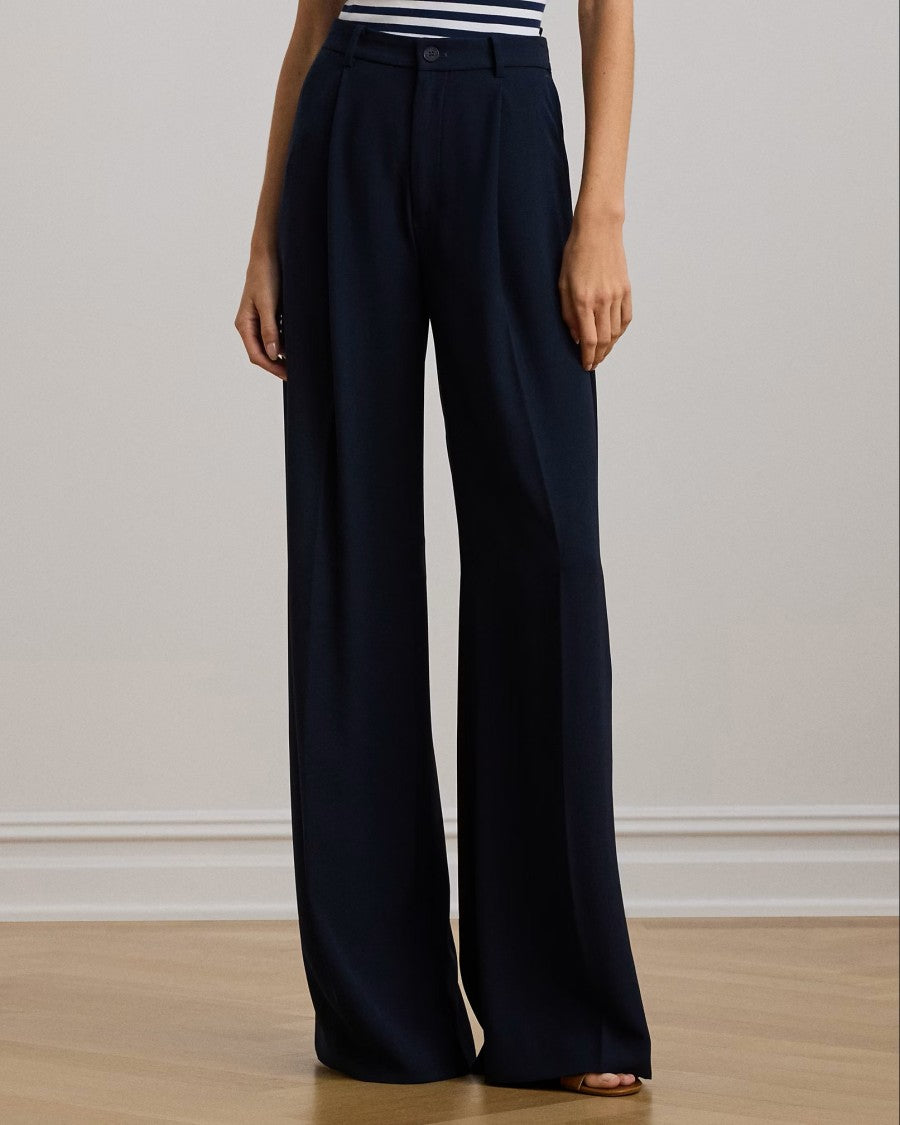 Lauren Ralph Lauren Navy Blue Kirahn Pleated Trousers