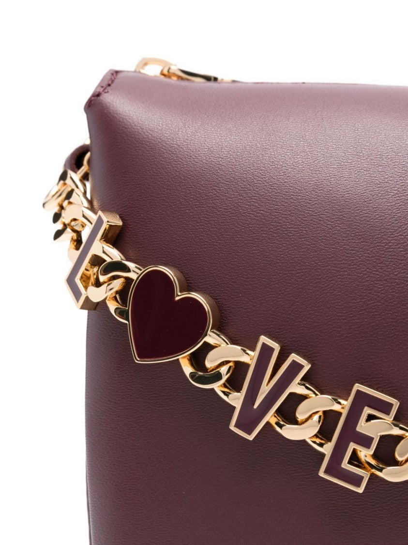 Love Moschino Structured Shoulder Bag With Playful Gold-Tone Chain