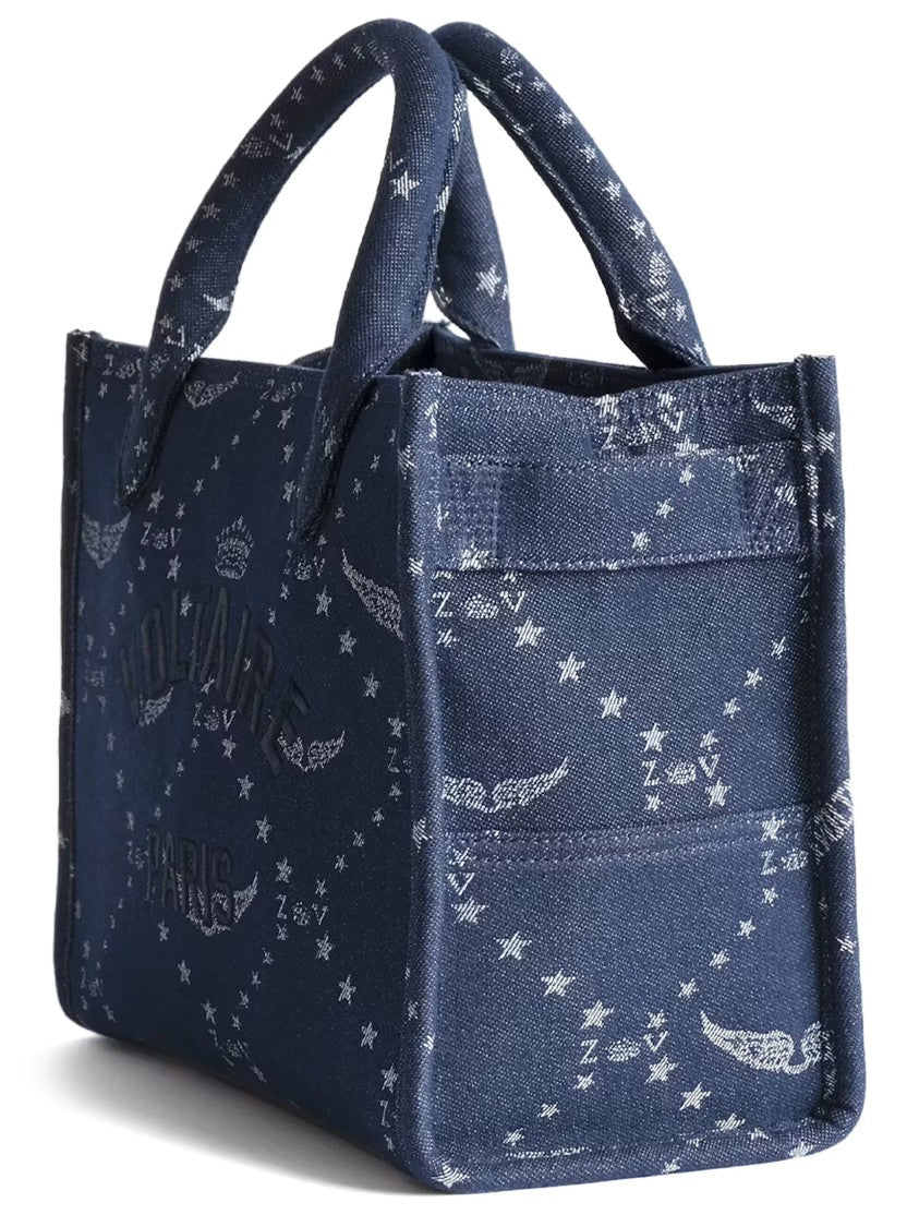 Zadig & Voltaire Structured Rectangular Handbag With Star And Wing Pattern
