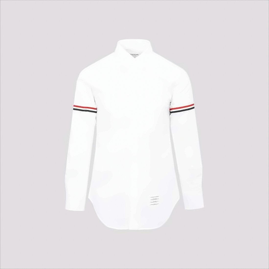 Thom Browne Long-Sleeve Cotton Shirt With Striped Accents