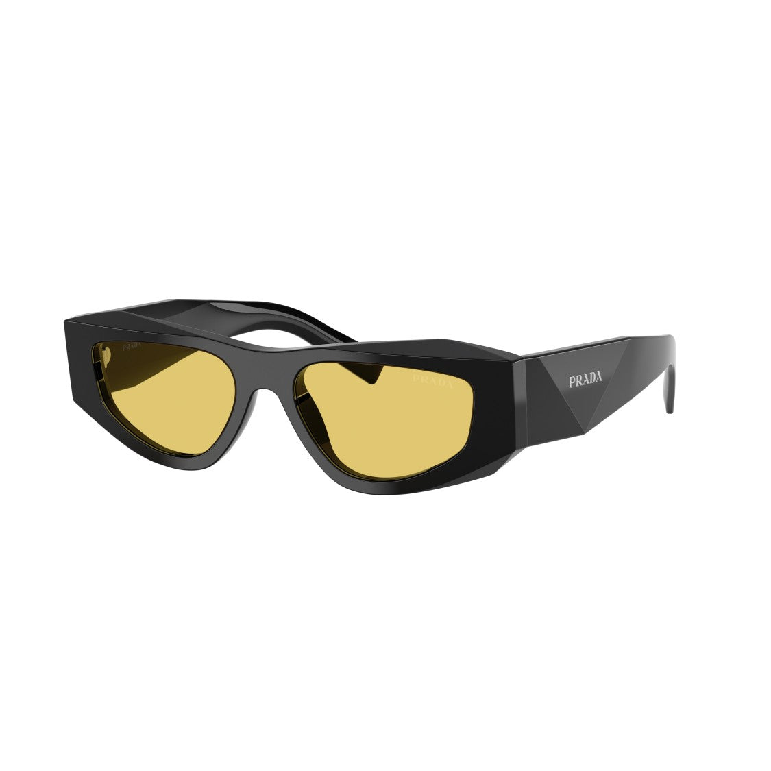 Prada 0Pr B19s Angular Black Acetate Sunglasses