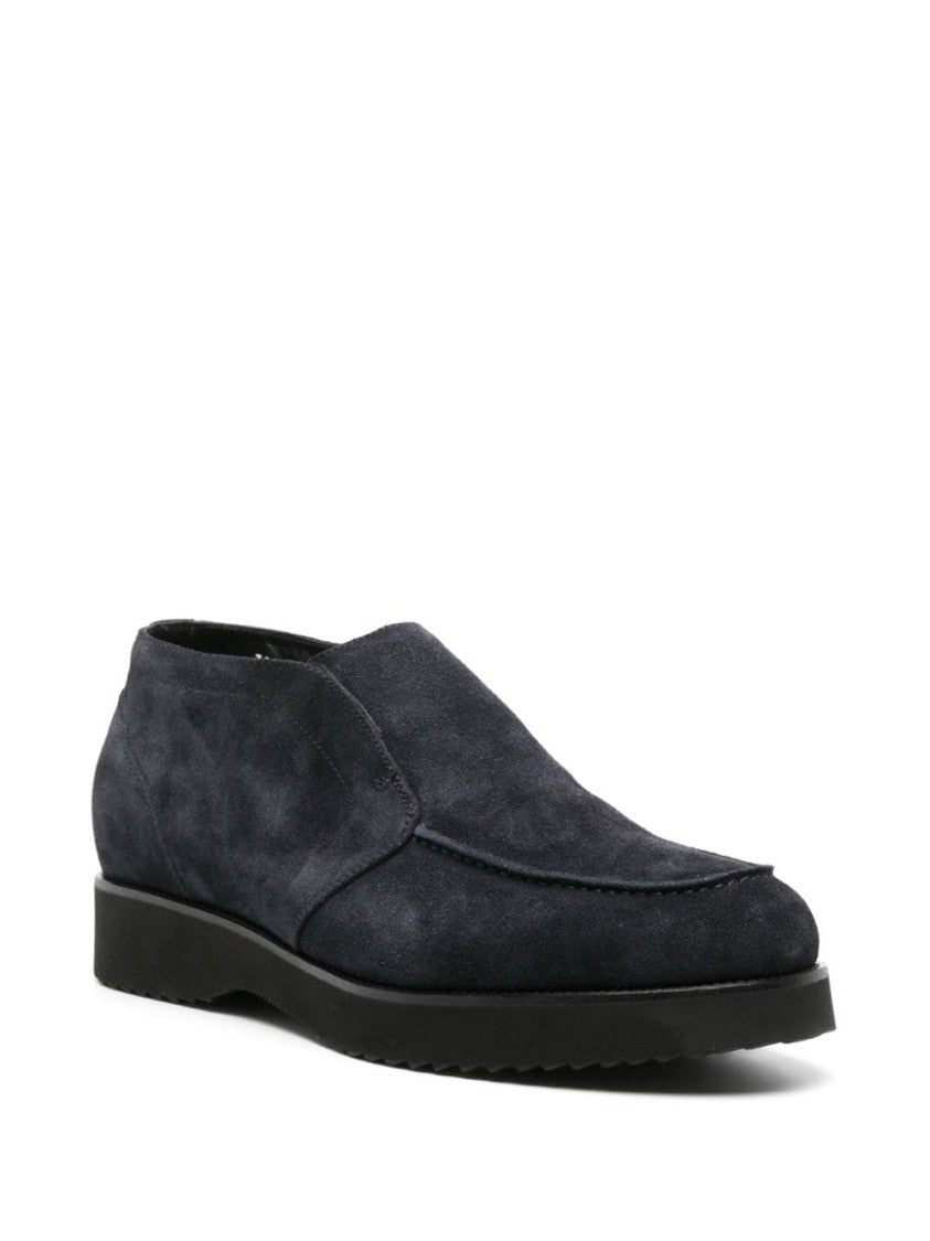 Doucal's Blue Slip-On Suede Boots