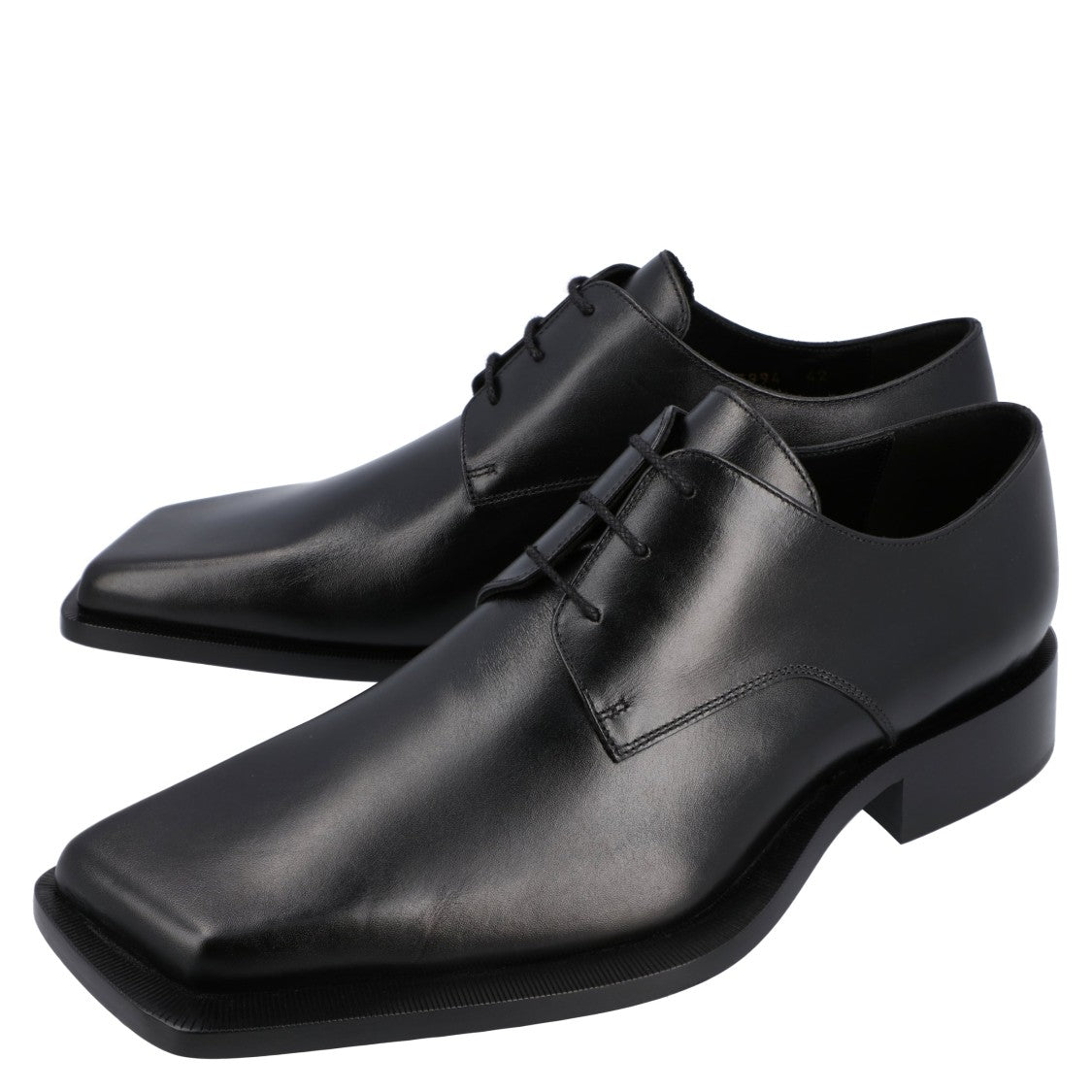 Balenciaga Leather Cut Derby Shoes Black
