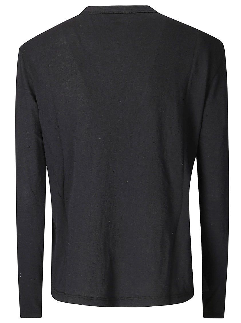 James Perse Crepe Jersey Oversized L/S Crew