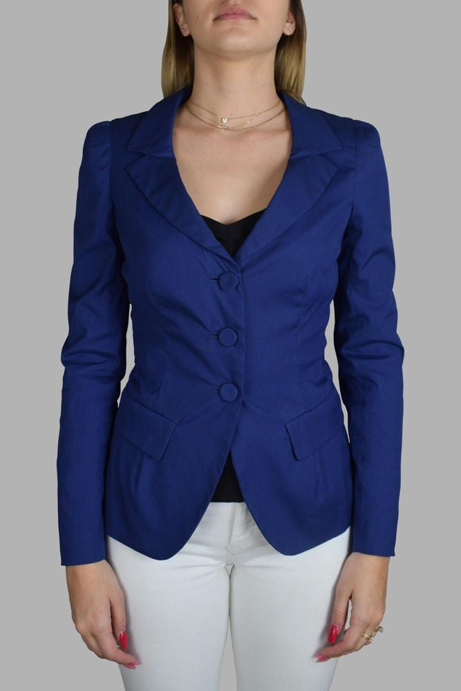 Prada Tailored Blue Blazer With Scalloped Collar