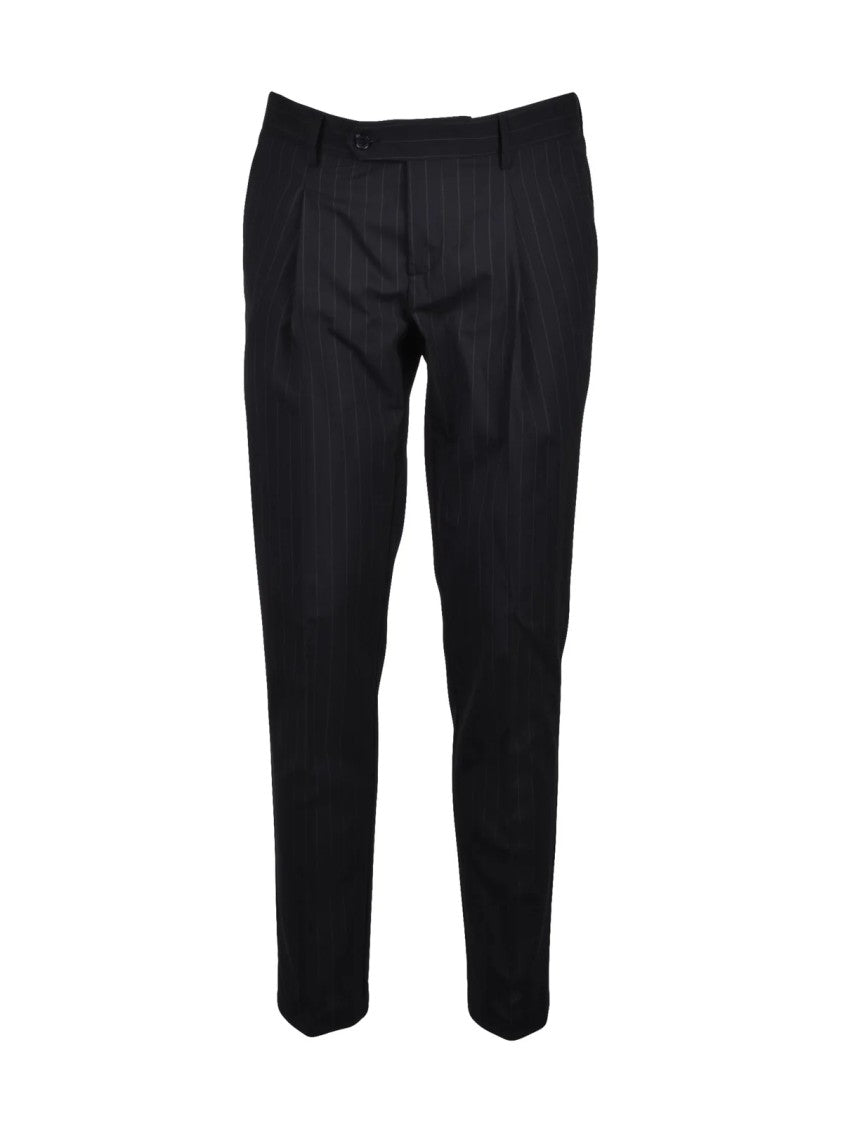 Marsem Black Virgin Wool Polyester Elastane Men Suit