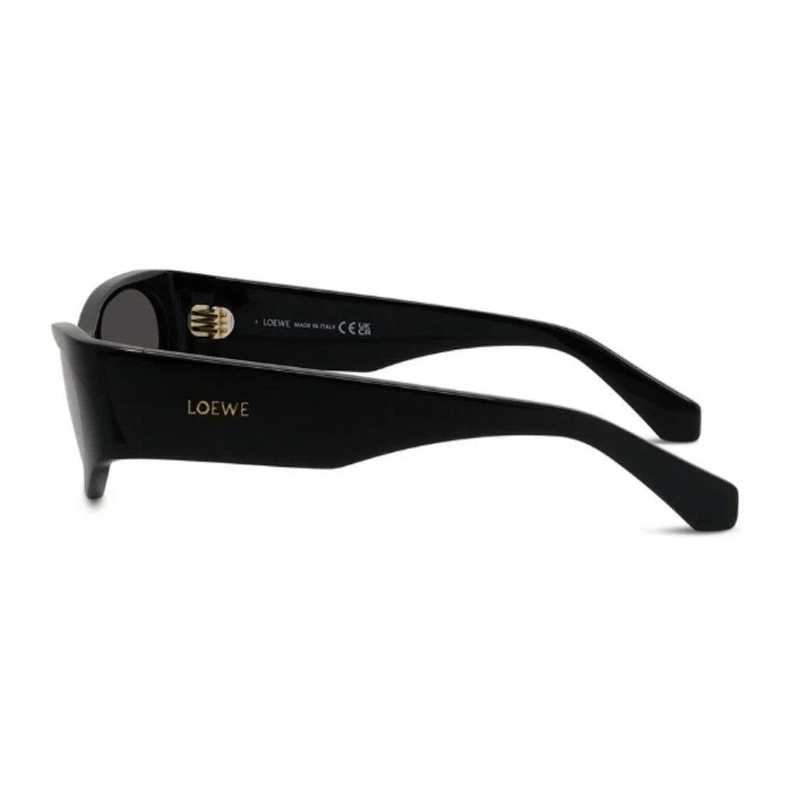 Loewe Black Elongated Oval Acetate Sunglasses