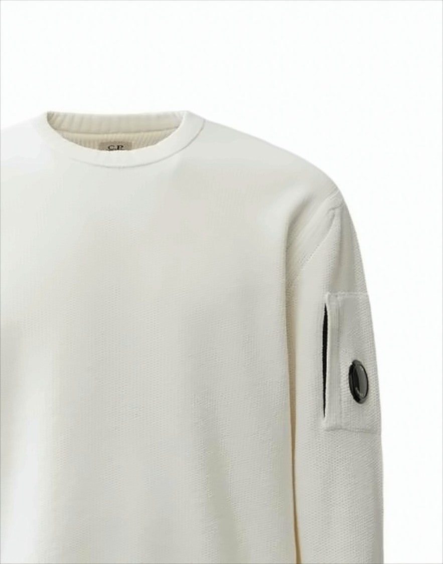 C.P. Company Minimalist Cotton Sweater With Distinctive Sleeve Pocket