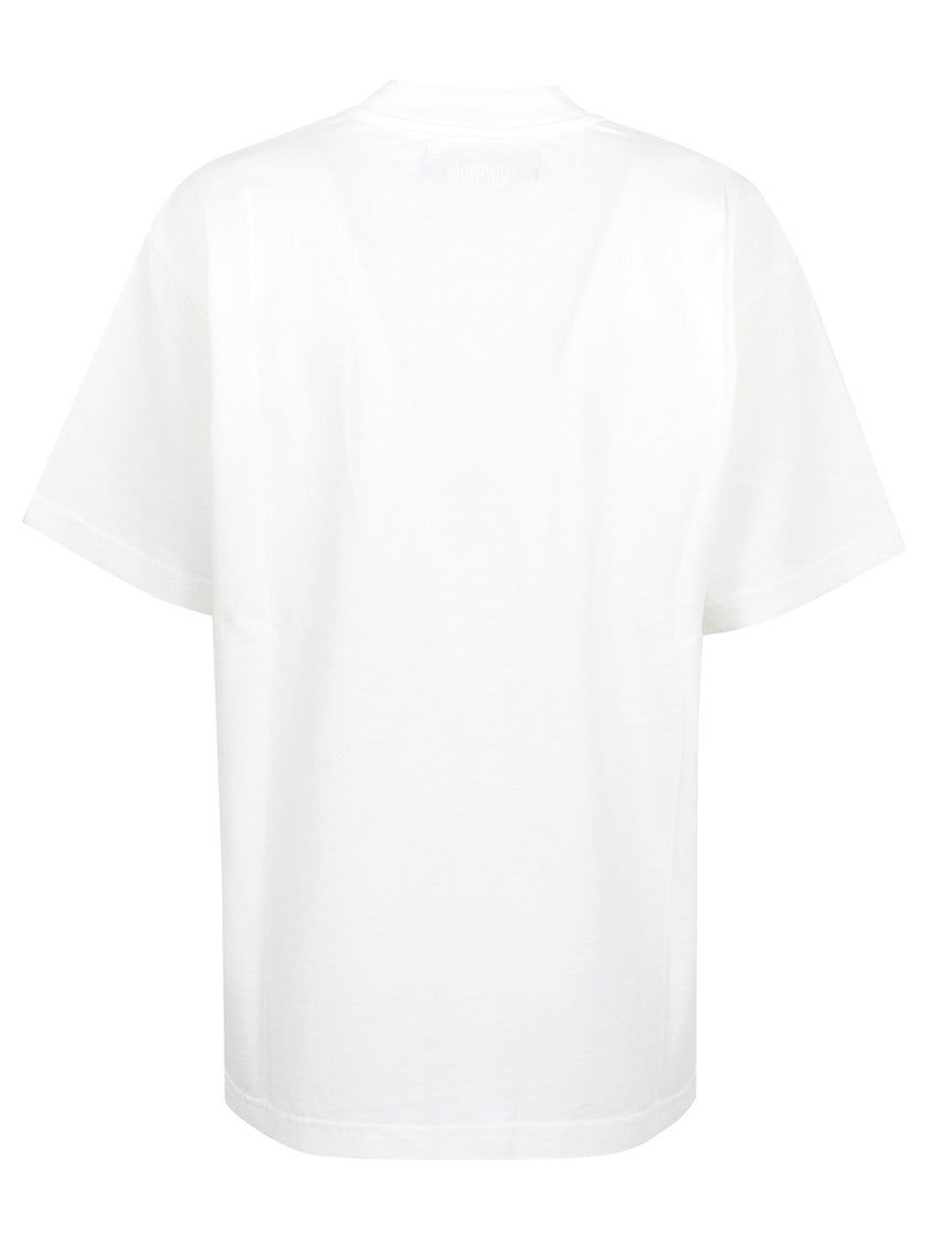Alberto Bresci Relaxed Fit White T-Shirt With Embroidered Red Race Car