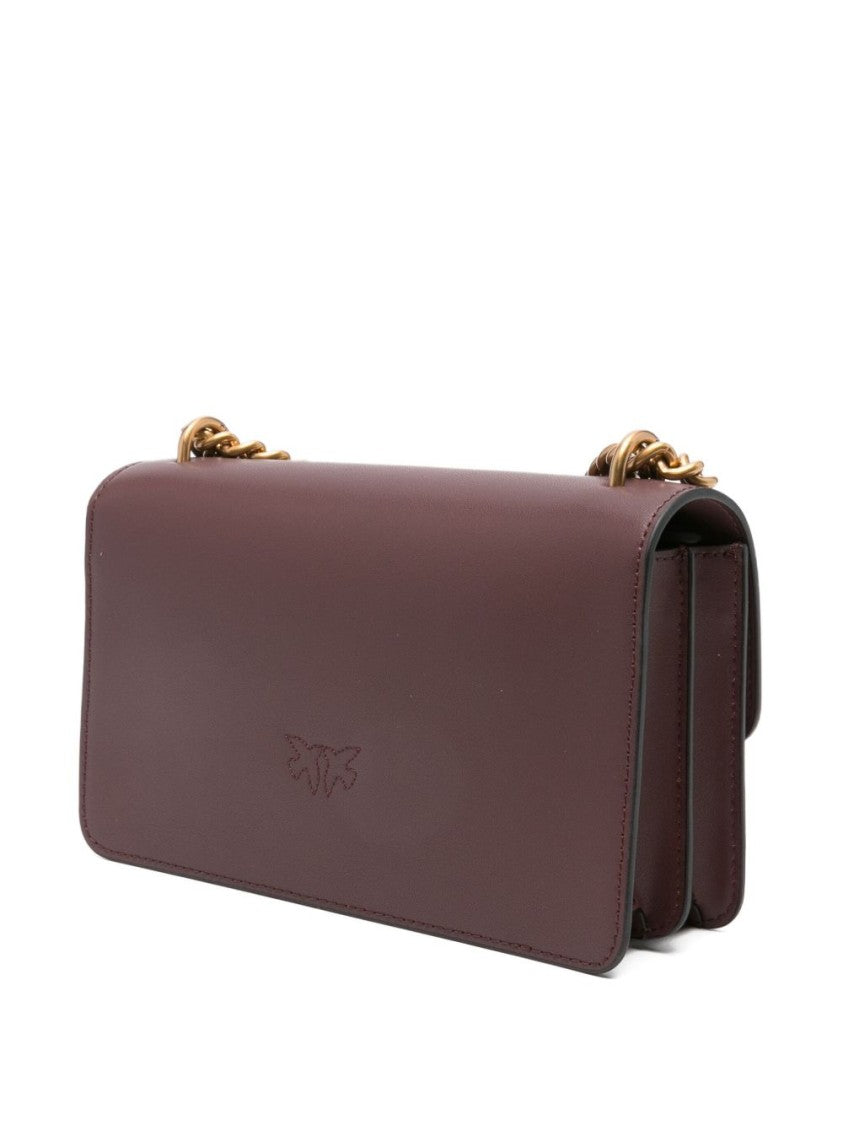 Pinko Structured Shoulder Bag With Gold-Tone Bird Clasp