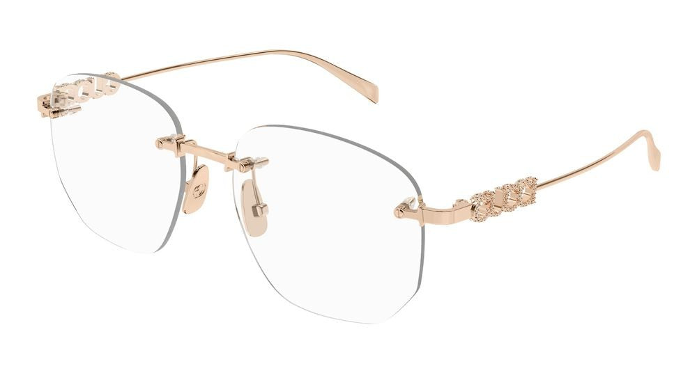 Gucci Gold Rimless Gold Metal Eyeglasses