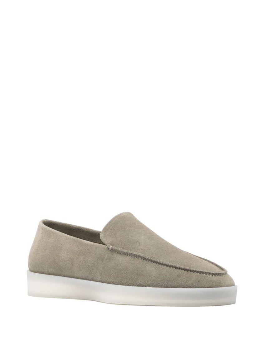 Fear Of God Sage Green Suede Loafers With Rubber Sole