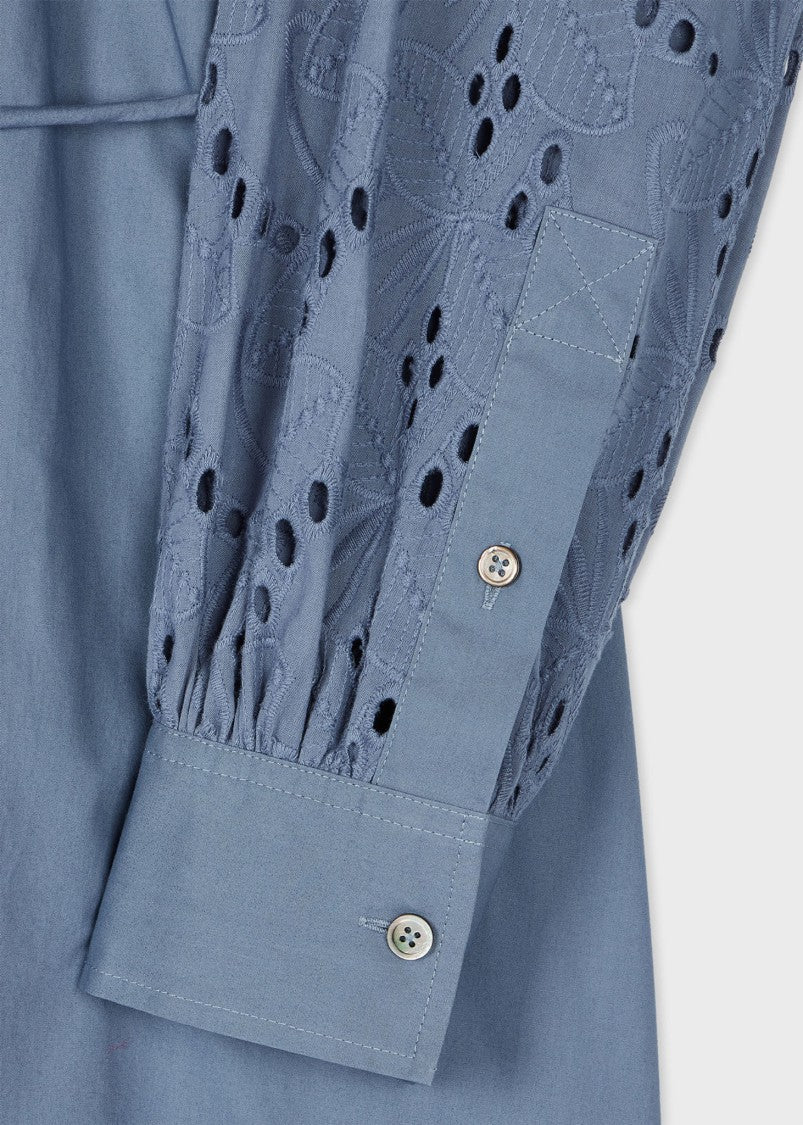 Paul Smith Shirt Dress With Contrasting Cut-Out Blouson Sleeves