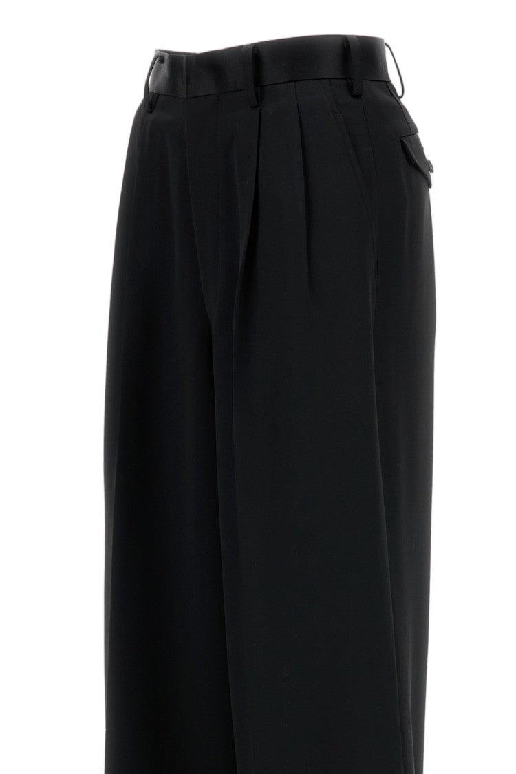 Junya Watanabe Black Tailored Front Pleat Wide-Leg Pants