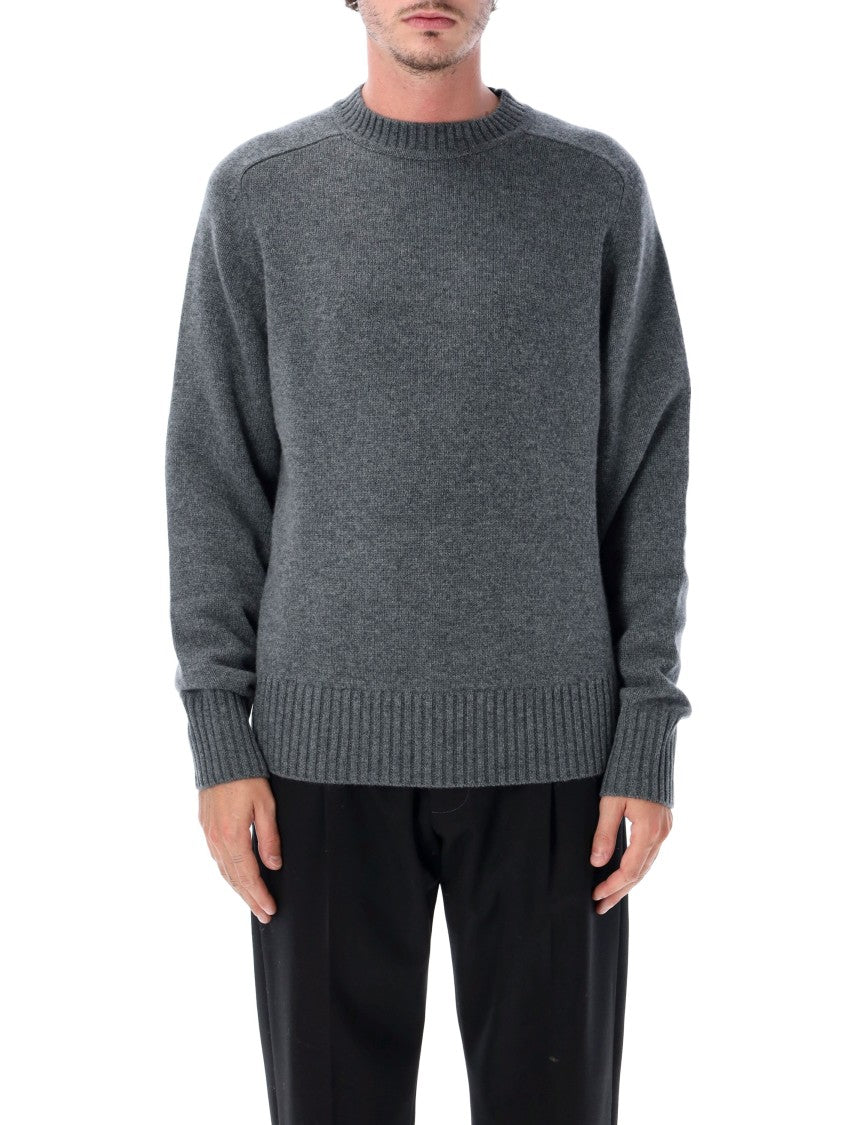 Extreme Cashmere Grey Ordinary Textured Knit Crewneck Sweater