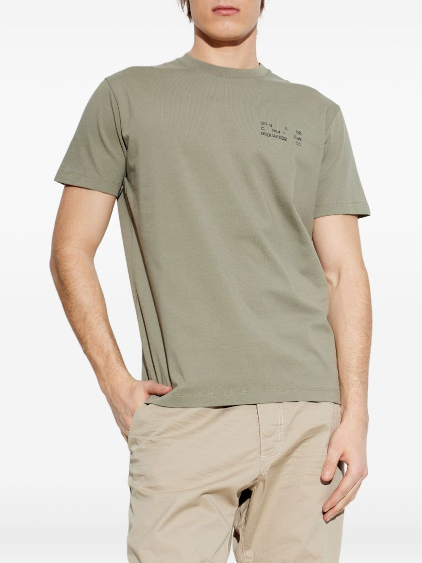 Dsquared2 Green Subtle Logo Round Neck T-Shirt