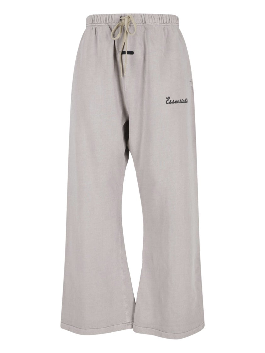 Fear Of God Essentials Beige Relaxed Wide-Leg Logo Trousers