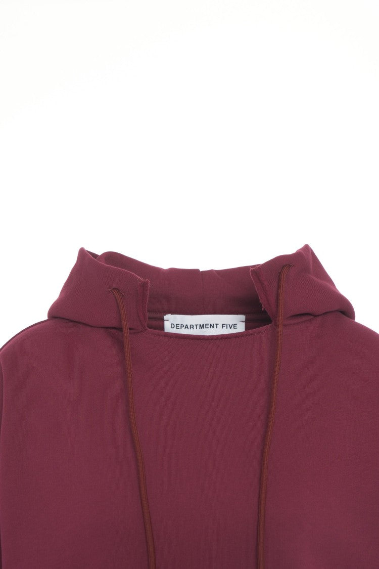 Department Five Burgundy Oversized Hoodie With Drawstring Hood And Ribbed Cuffs