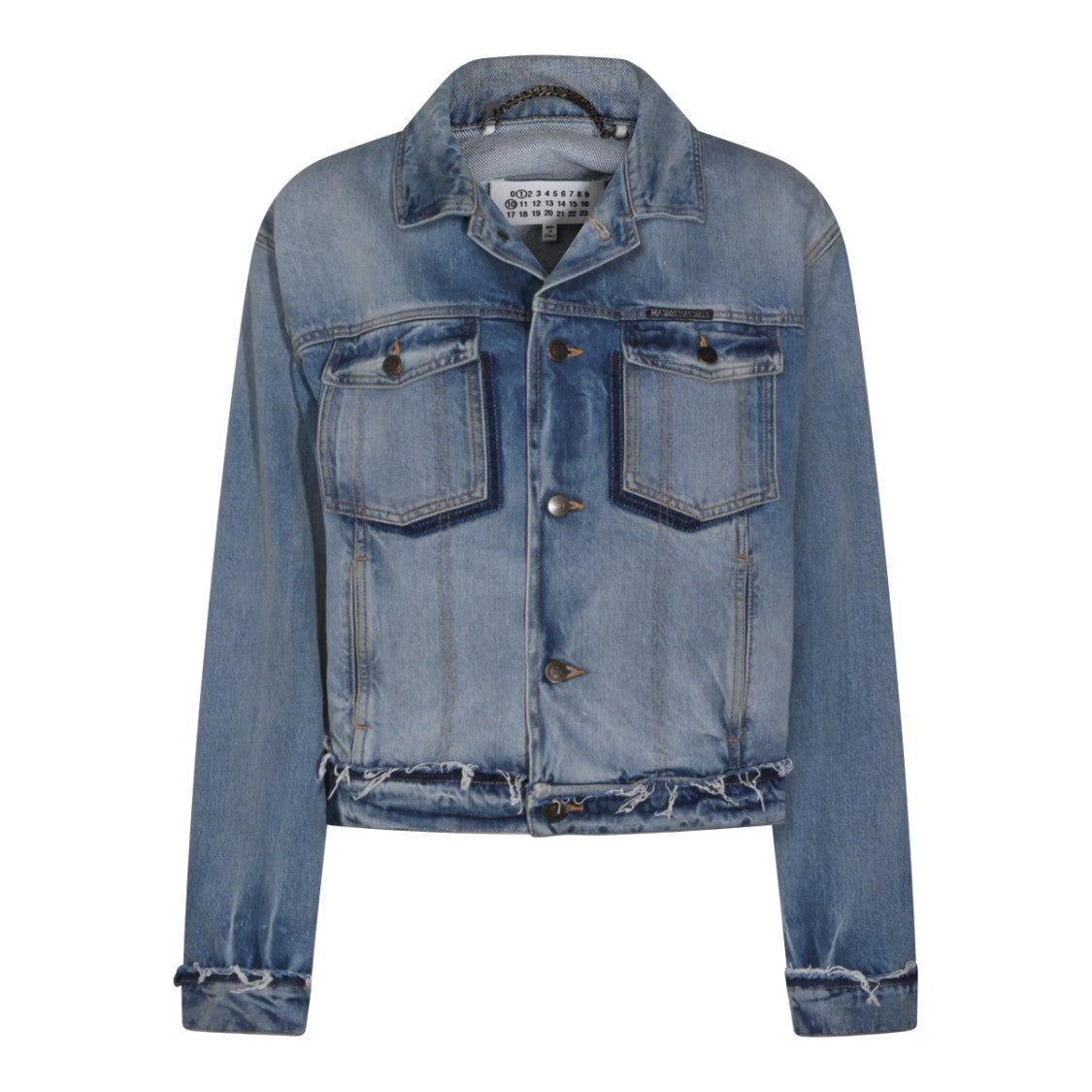 Maison Margiela Light Blue Denim Jacket With Distressed Details