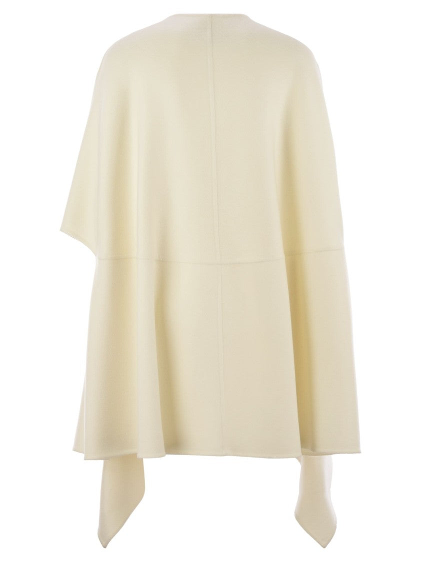 Fabiana Filippi Double Cashemere Coat With Jewelled Button