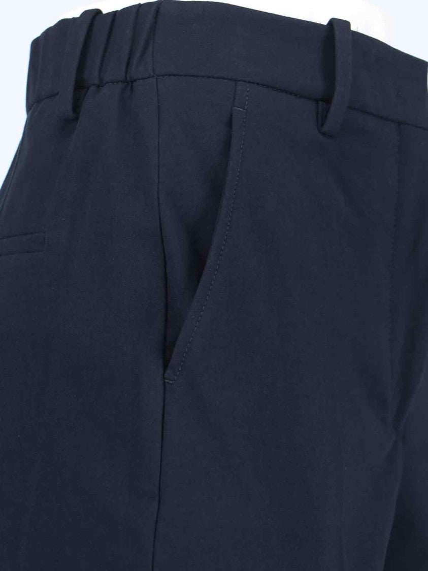 Incotex Navy Cotton Pants With Mid-Rise Waist