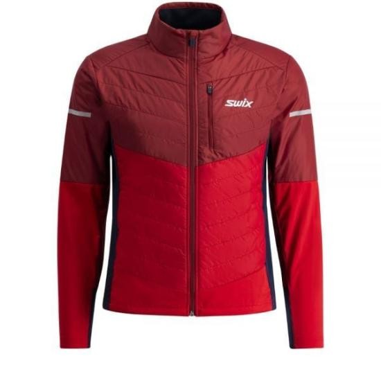 Swix Two-Tone Red Quilted Jacket With Reflective Accents