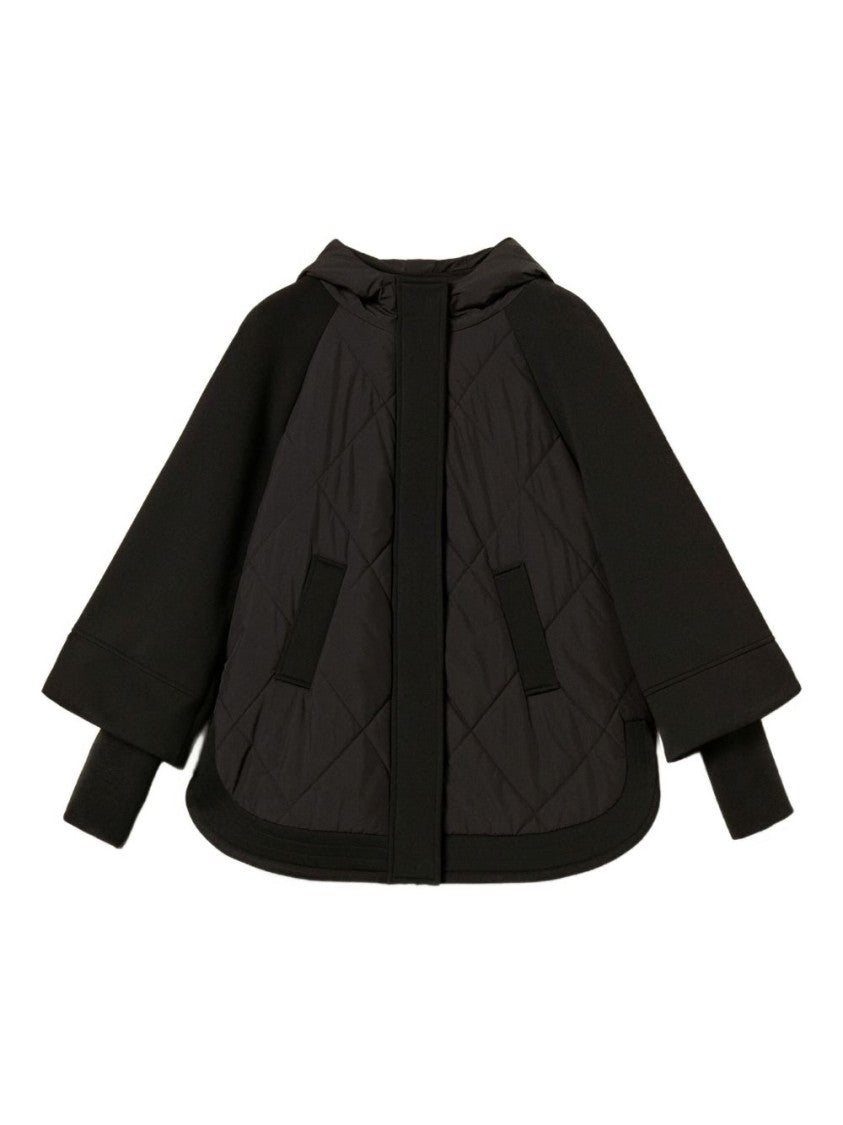 Twinset U&B Cape-Inspired Short Coat With Quilted Detailing