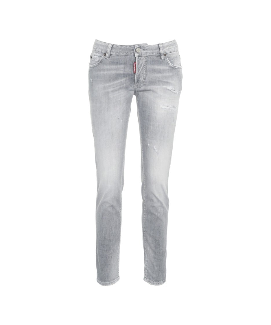 Dsquared2 Distressed Low-Waist Skinny Jeans