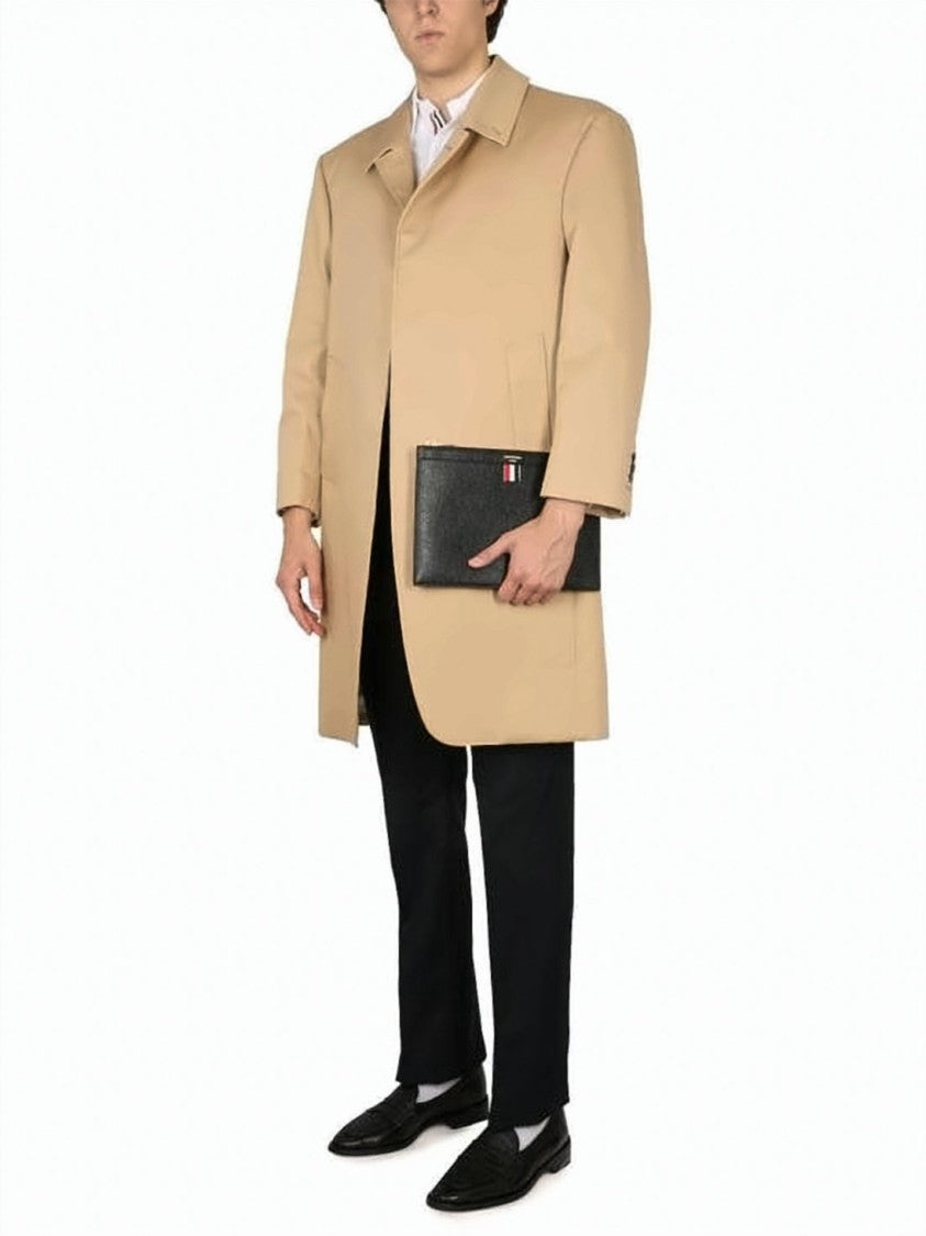 Thom Browne Tailored Mid-Length Coat With Clean Lines And Minimalist Design